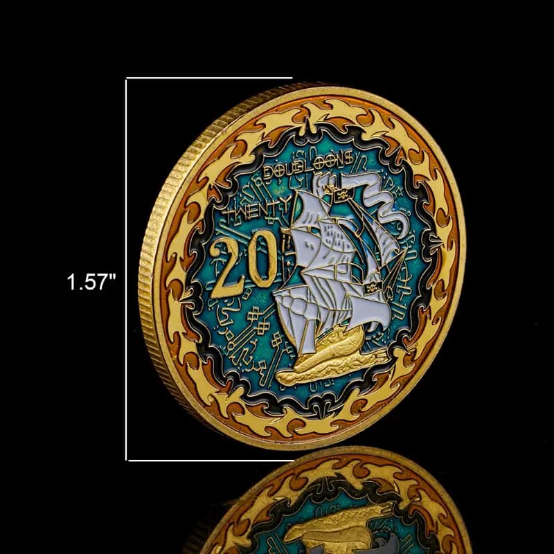 Skull Pirate Ship Gold/Silver Coin (Every Day Carry)