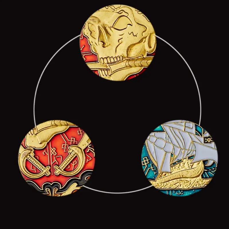 Skull Pirate Ship Gold/Silver Coin (Every Day Carry)
