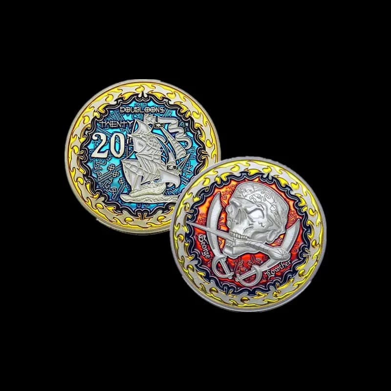 Skull Pirate Ship Gold/Silver Coin (Every Day Carry)