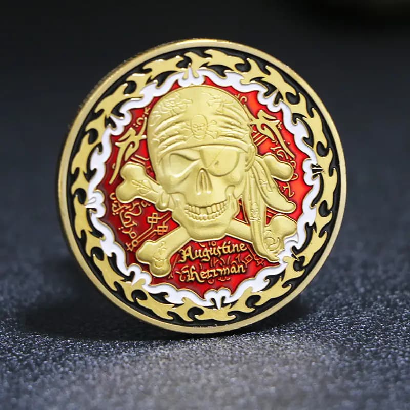 Skull Pirate Ship Gold/Silver Coin (Every Day Carry)