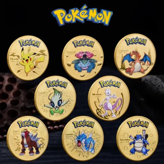 Gold Pokemon Commemorative Coins