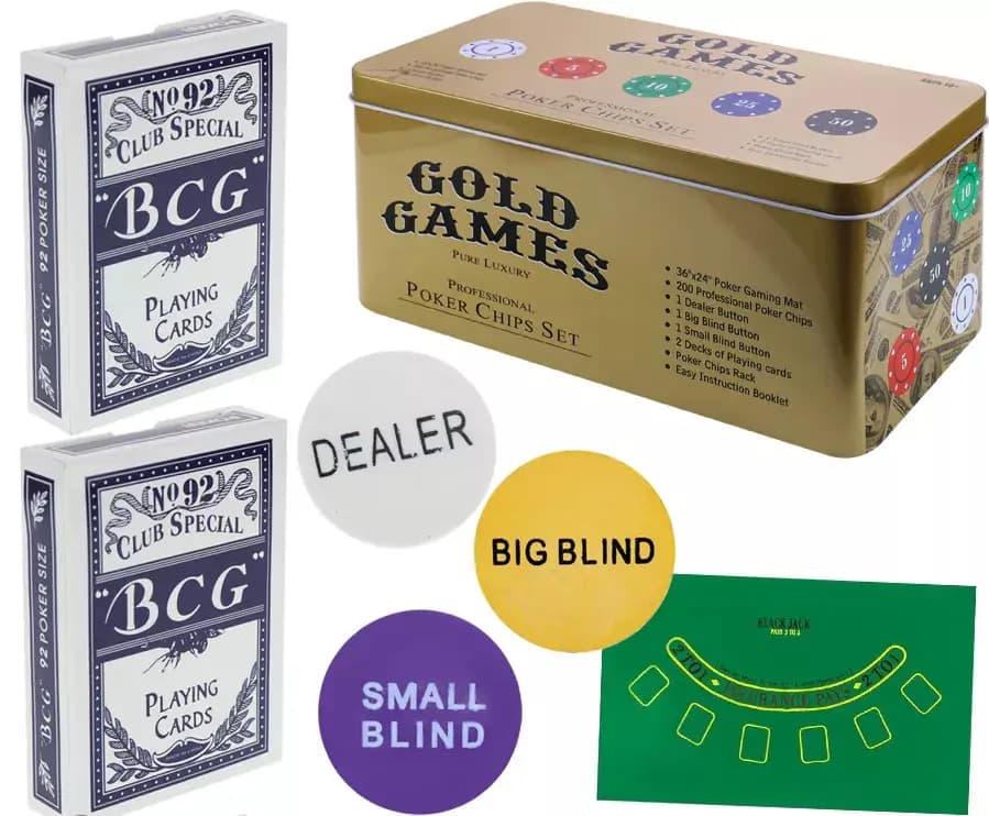 GOLD GAMES Poker Tin - 200 Chips