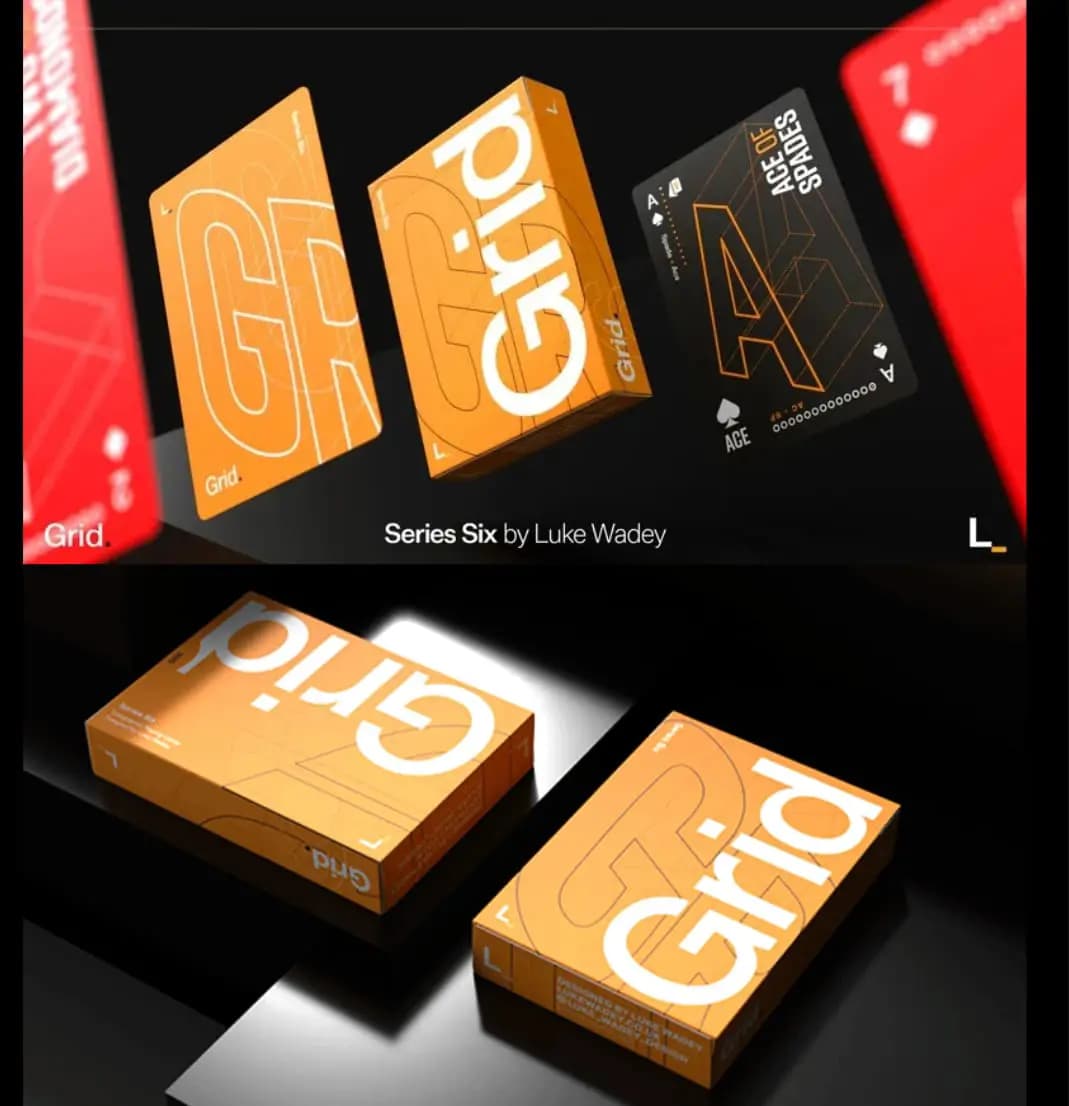 Grid Series Six - Typographic Playing Cards by Luke Wadey