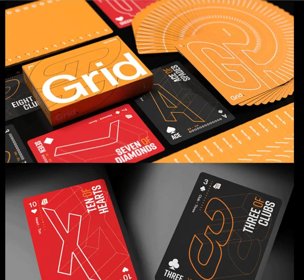 Grid Series Six - Typographic Playing Cards by Luke Wadey