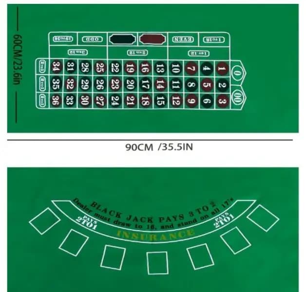 Double-Sided Green Poker Table Runners