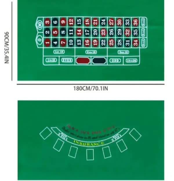 Double-Sided Green Poker Table Runners