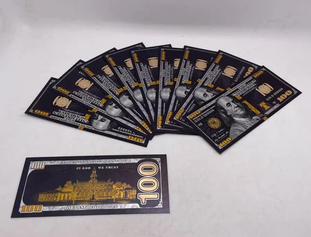Black Gold 100 Dollar Bills (Collectible Banknotes)